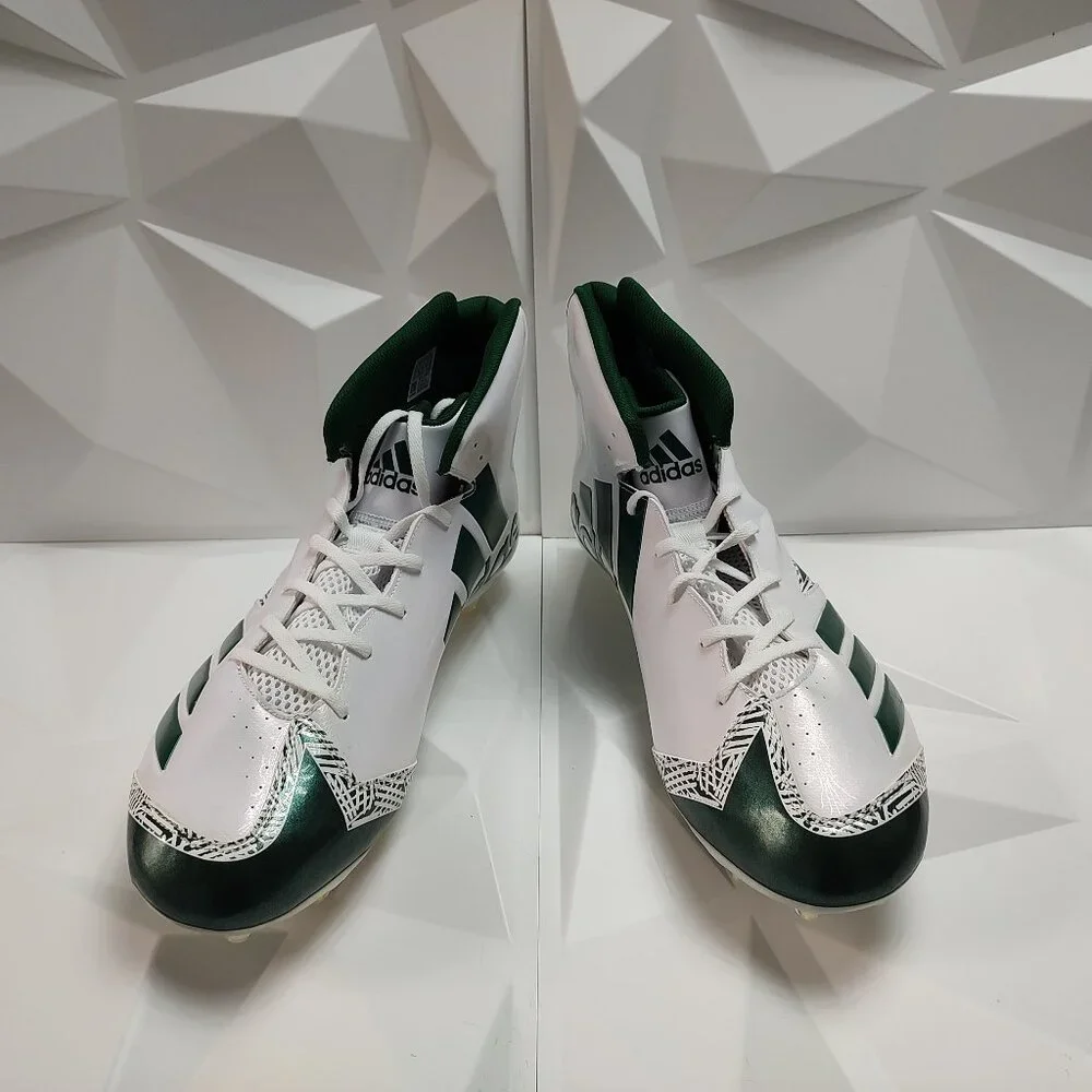 Adidas Mens Football Cleats 17 White Green Shoe Lacrosse Freak X Carbon High - Picture 4 of 14